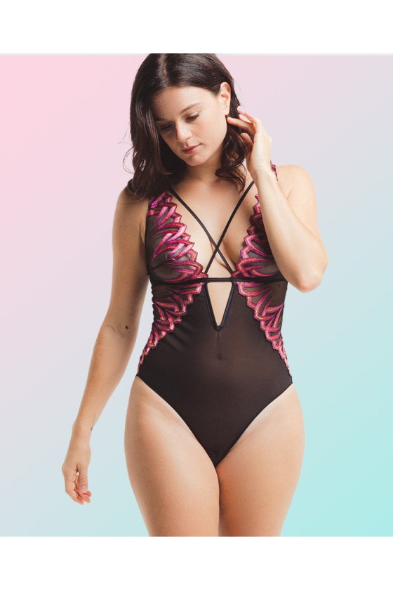 Virtual Sunset - Body - Noir et rose - 50290