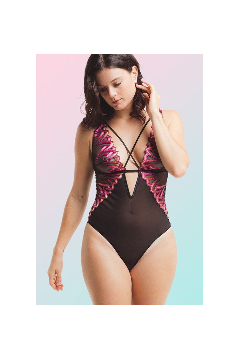 Virtual Sunset - Body - Noir et rose - 50290