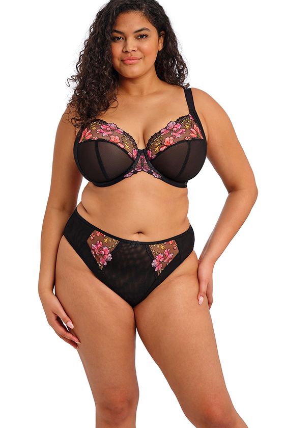 Teagan – Soutien-gorge avec armatures noir et fleurs – EL302602