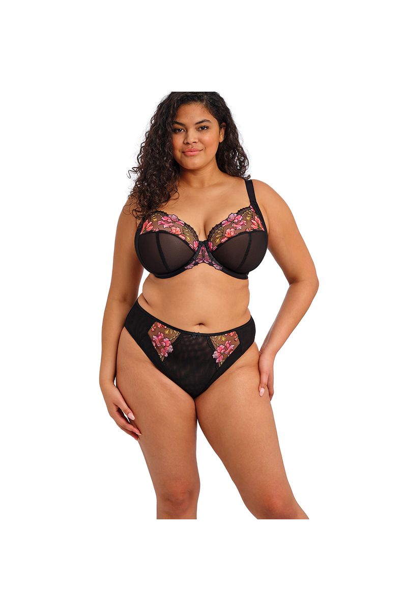 Teagan – Soutien-gorge avec armatures noir et fleurs – EL302602